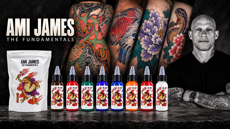 Ami James The Fundamentals color set with tattoo work and the artist